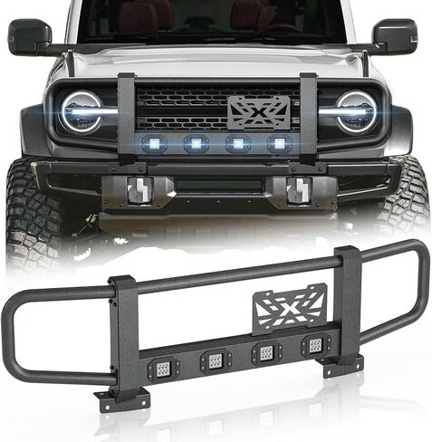 YZONA for Bronco Full-Width Front Brush Grille Guard Push Bull Bar for 2021 2022 2023 2024 2025 2026 Ford Bronco 2 or 4 Doors (ONLY for Models with Factory Modular Steel Front Bumper) in Kuwait