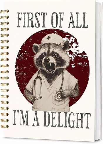 Funny Raccoon Stethoscope Medical Notebook,Funny Office Notebook Raccoon Gifts Nurse Notebook,Cute Gifts for Nurses Students,Funny Office Supplies Doctor Nurse Notebook,Future Nurseing Doctor Gift,5.5x8.3 in in Saudi Arabia