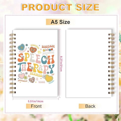 Speech Language Pathologist Therapy Gifts, Speech Therapy Spiral Notebook 5.5 x 8.3 Inch, Colorful SLP Month Notebook for Women Man Coworkers Gift in Kuwait