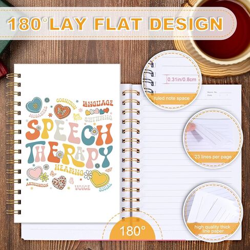 Speech Language Pathologist Therapy Gifts, Speech Therapy Spiral Notebook 5.5 x 8.3 Inch, Colorful SLP Month Notebook for Women Man Coworkers Gift in Kuwait