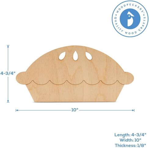Pumpkin Pie Wooden Cutout 10 inches, Pack of 5 Unfinished Birch Wood Cutout for Thanksgiving Decor and DIY Crafts, by Woodpeckers in Kuwait