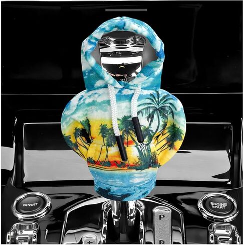 Car Gear Shift Hoodie Cover, Fashionable Hoodie Style Auto Shifter Protector, Funny Gear Shift Knob Cover Stylish Interior Decor for Sedans Trucks SUVs, Car Accessories (Starry Sky) in Saudi Arabia