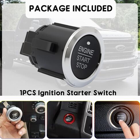 مفتاح زر إيقاف تشغيل الإشعال متوافق مع F-ord Edge/ F150 / F250 / F350 / Expedition/Fusion، استبدال مفتاح التشغيل التلقائي #DG9T-14C376-ADW،DG9T14C376ADW in Kuwait