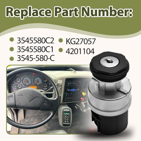 3545580C2 Ignition Switch with Key Compatible with International 11-TON 4400 7-TON Replaces 3545580C1 3545-580-C KG27057 4201104 in Kuwait