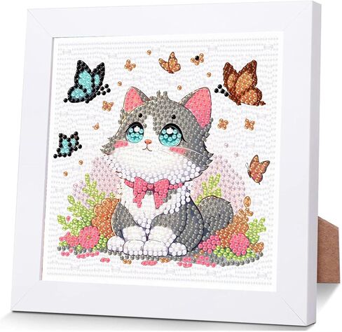 cviokrdu Flamingo Diamond Art Kits for Kids with Frame - Animal Diamond Art for Kids Ages 4 8 12, Animals Gem Painting Kit for Gift Home Wall Decoration (7x7inch) in Saudi Arabia