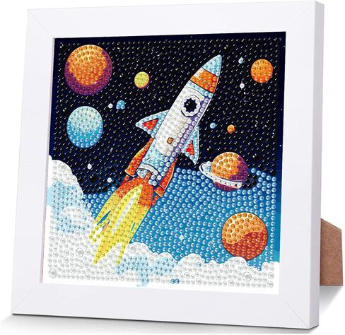 cviokrdu Flamingo Diamond Art Kits for Kids with Frame - Animal Diamond Art for Kids Ages 4 8 12, Animals Gem Painting Kit for Gift Home Wall Decoration (7x7inch) in Saudi Arabia