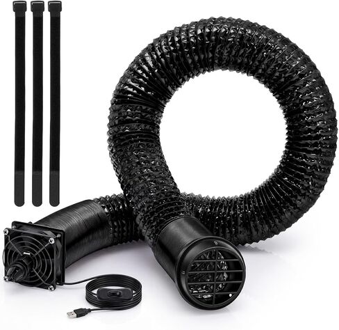Mifoci 10 ft Car AC Vent Extender with USB Airflow Fan, Vent Hose for Backseat, AC Tube Back Seat Air Conditioning, Rear Seat Cooling Solution for Pets in Kuwait
