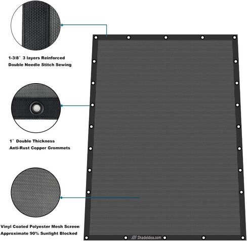 Shadeidea Sunshade for Honda Pioneer 700-4, Mesh Screen UTV Sun Shade Soft Top Roof Cover UV Blocker - 10 Year Warranty (Black) in Kuwait