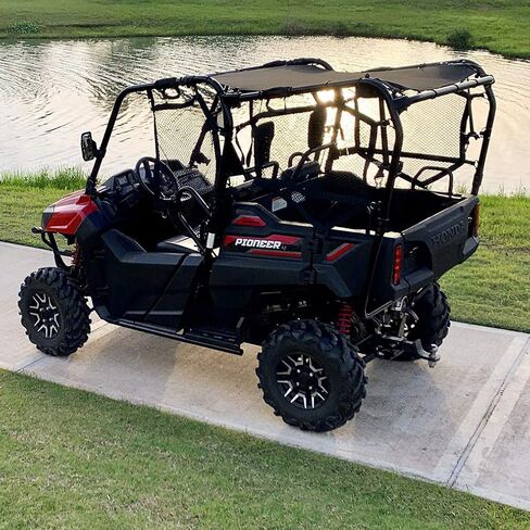 Shadeidea Sunshade for Honda Pioneer 700-4, Mesh Screen UTV Sun Shade Soft Top Roof Cover UV Blocker - 10 Year Warranty (Black) in Kuwait