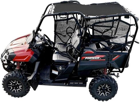 Shadeidea Sunshade for Honda Pioneer 700-4, Mesh Screen UTV Sun Shade Soft Top Roof Cover UV Blocker - 10 Year Warranty (Black) in Kuwait