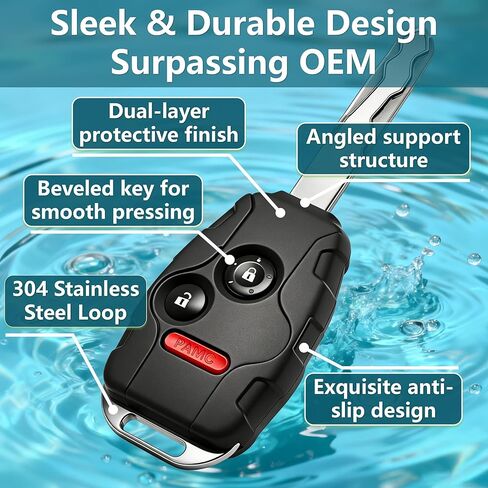 Key Fob Shell Replacement for Honda Accord Crosstour 2010-2012, Civic LX 2010-2012, CRV 2010-2012, Fit 2007-2013 | No Blade Cutting Required, Heavy Duty Crack-Resistant, Easy Assembly,(A, 3-Btn) in Saudi Arabia