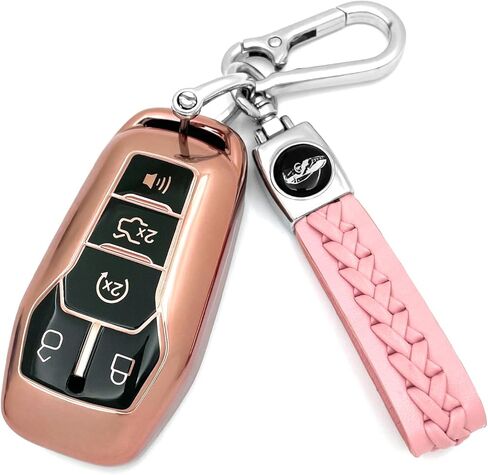 Creativity Advanced soft TPU Key Case Suitable for Ford Escape Mustang Edge Fusion Expedition Explorer F150 and Lincoln MKX MKZ MKC Key (Red Combination) in Saudi Arabia