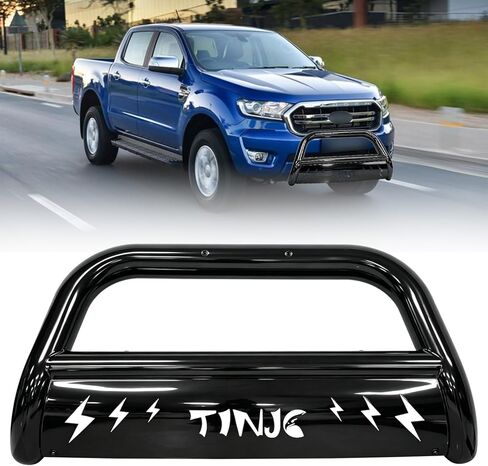 واقي شبكة المصد الأمامي من Bull Bar يناسب 2019 2020 2021 2022 2023 Ford Ranger، 3 بوصات Bull Bar Grille من الفولاذ الكربوني مع لوح انزلاقي، أسود in Kuwait