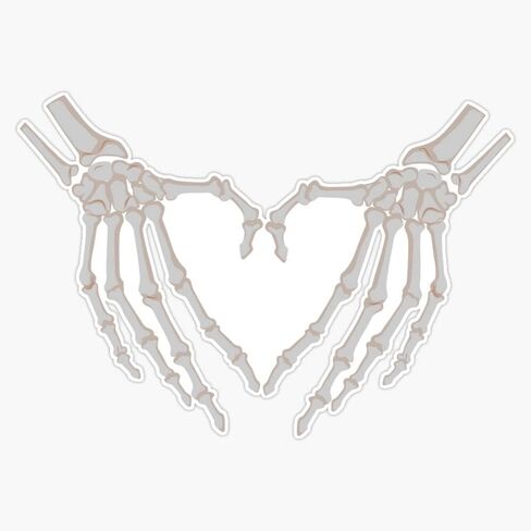 X-Ray Hands Heart | Radiology Radiologist Skeleton Sticker Bumper Sticker Vinyl Decal 5" in Kuwait