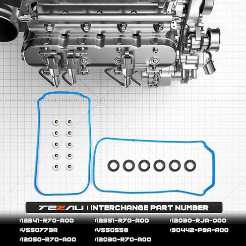 Valve Cover Gasket Set Compatible with 2008-2017 Honda Accord Crosstour Odyssey Pilot Ridgeline Acura MDX RDX RL TL TSX ZDX 3.5L 3.7L V6, Valve Cover Gasket Kit VS50773R VS50558 in Saudi Arabia