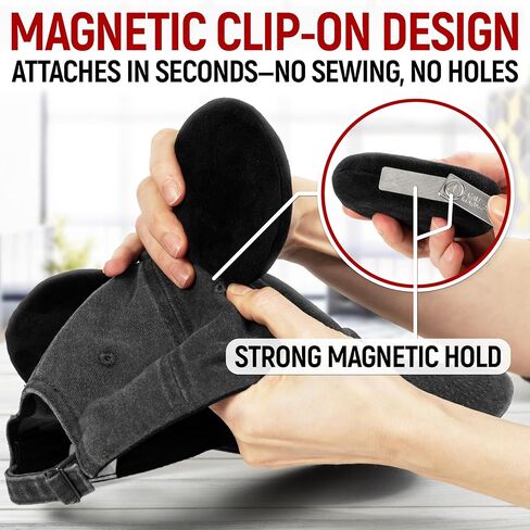 Granatan Upgraded Thick Plush Magnetic Mouse Ears for Hats, 4 Pack Detachable Magnetic Cap Ears, Soft Polyester Accessories for Summer Caps, Adults and Kids, Themed Party Wear in Saudi Arabia