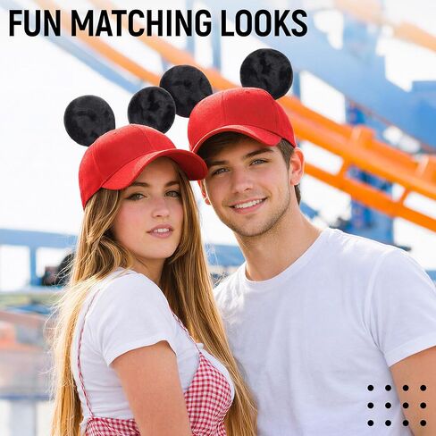 Granatan Upgraded Thick Plush Magnetic Mouse Ears for Hats, 4 Pack Detachable Magnetic Cap Ears, Soft Polyester Accessories for Summer Caps, Adults and Kids, Themed Party Wear in Saudi Arabia