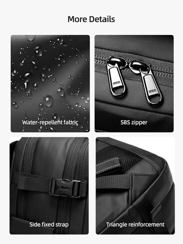 60L Vacuum Seal Travel Backpack Expandable Air Compression System, Water Resistant Airline Approved Carry-On Suitcase Luggage, Black - Vacuum Pump Included in Saudi Arabia