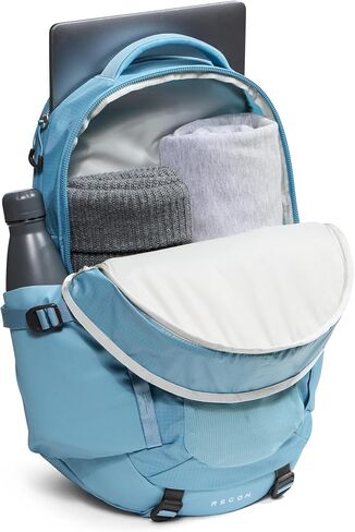 حقيبة ظهر للكمبيوتر المحمول Recon للاستخدام اليومي للسيدات من The North Face - حقيبة سفر للركاب، حقيبة كمبيوتر محمول مقاس 18 بوصة، طاردة للماء، لون أزرق مخضر فاتح، مقاس واحد in Kuwait