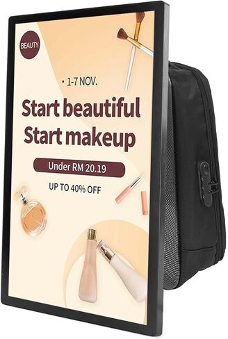 21.5 In Touch Advertising Digital Backpack with 2K LCD Backpack Screen Support Usb/App Remote Input Android 11 4G+32G in Saudi Arabia