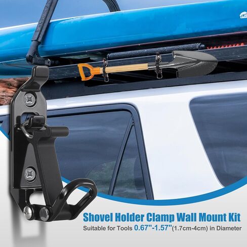 6-Pack Shovel Mount for Roof Rack - Heavy-Duty Black Shovel Holder for Truck, Universal Roof Rack Shovel Mount for Shovels, Axes, Tools in Saudi Arabia