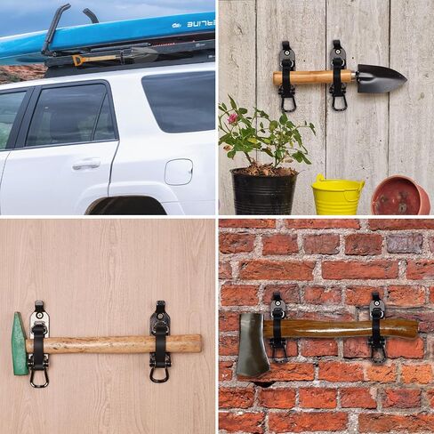 6-Pack Shovel Mount for Roof Rack - Heavy-Duty Black Shovel Holder for Truck, Universal Roof Rack Shovel Mount for Shovels, Axes, Tools in Saudi Arabia