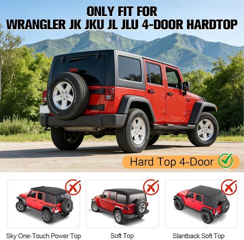 W&JWN Rear Trunk Cargo Rack Basket Tray Compatible with Jeep Wrangler JK JKU JL JLU 4-Door Hardtops 2007-2026 Sturdy Steel Interior Luggage Rack Shelf for Camping Trip Gear（400LBS） in Saudi Arabia