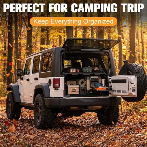 W&JWN Rear Trunk Cargo Rack Basket Tray Compatible with Jeep Wrangler JK JKU JL JLU 4-Door Hardtops 2007-2026 Sturdy Steel Interior Luggage Rack Shelf for Camping Trip Gear（400LBS） in Saudi Arabia