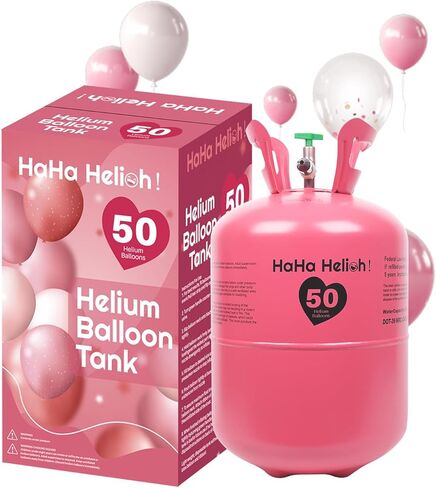 Helium Tank For Balloons At Home,13L Helium Tank Up To 50 Latex Balloons, Includes Filling Nozzle, Ideal for Birthday, Wedding & Party Decoration in Saudi Arabia