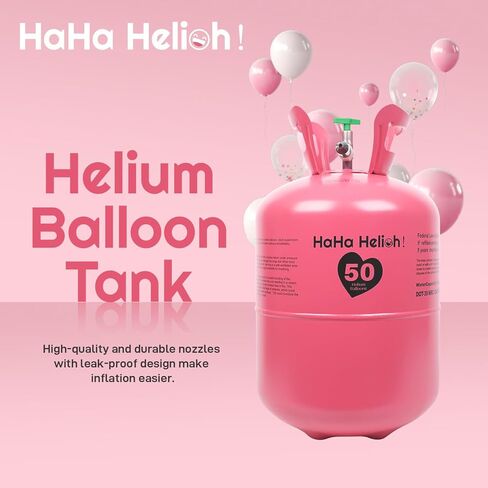 Helium Tank For Balloons At Home,13L Helium Tank Up To 50 Latex Balloons, Includes Filling Nozzle, Ideal for Birthday, Wedding & Party Decoration in Saudi Arabia