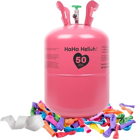 Helium Tank For Balloons At Home,13L Helium Tank Up To 50 Latex Balloons, Includes Filling Nozzle, Ideal for Birthday, Wedding & Party Decoration in Saudi Arabia