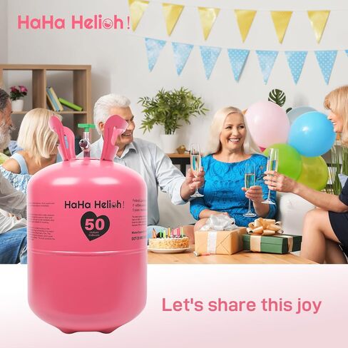 Helium Tank For Balloons At Home,13L Helium Tank Up To 50 Latex Balloons, Includes Filling Nozzle, Ideal for Birthday, Wedding & Party Decoration in Saudi Arabia