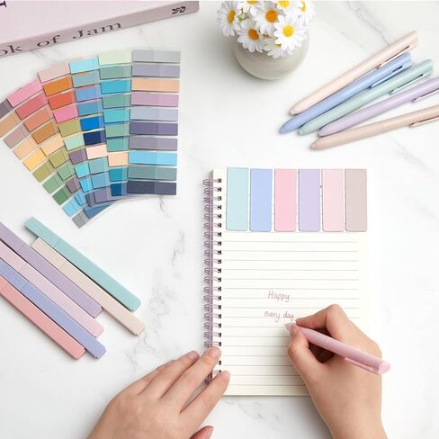 Jutom Book Annotation Kit for Readers-1200 Pcs Annotation Tabs 6 Highlighter 6 Gel Pen and 6 Magnetic Bookmark for Blind Date with a Book, Reading Accessories in Kuwait