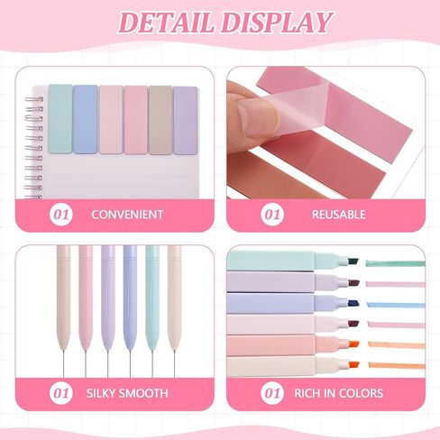Jutom Book Annotation Kit for Readers-1200 Pcs Annotation Tabs 6 Highlighter 6 Gel Pen and 6 Magnetic Bookmark for Blind Date with a Book, Reading Accessories in Kuwait