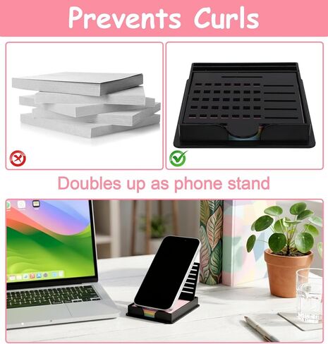 Sticky Note Stencil, Sticky Note Holder for Desk Reusable Template for 3x3 Inch Notes, to-Do Lists, Home and Office Organization, Versatile Notes Dispenser with 5 Templates (Black) in Saudi Arabia