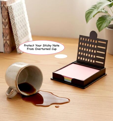 Sticky Note Stencil, Sticky Note Holder for Desk Reusable Template for 3x3 Inch Notes, to-Do Lists, Home and Office Organization, Versatile Notes Dispenser with 5 Templates (Black) in Saudi Arabia