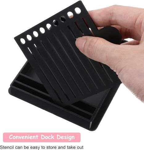 Sticky Note Stencil, Sticky Note Holder for Desk Reusable Template for 3x3 Inch Notes, to-Do Lists, Home and Office Organization, Versatile Notes Dispenser with 5 Templates (Black) in Saudi Arabia