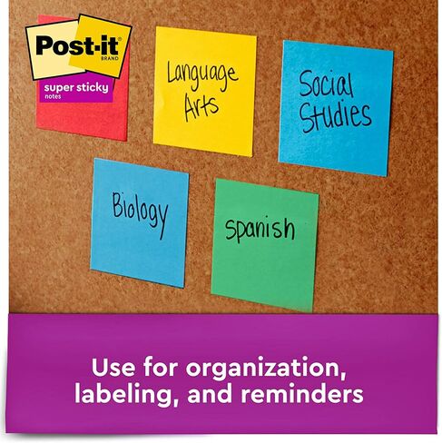 ورق ملاحظات فائق اللصق من Post-it، 3x3 بوصة، 15 وسادة، 2X قوة الالتصاق، مجموعة Summer Joy، ألوان متنوعة (654-15SSJOY) in Kuwait