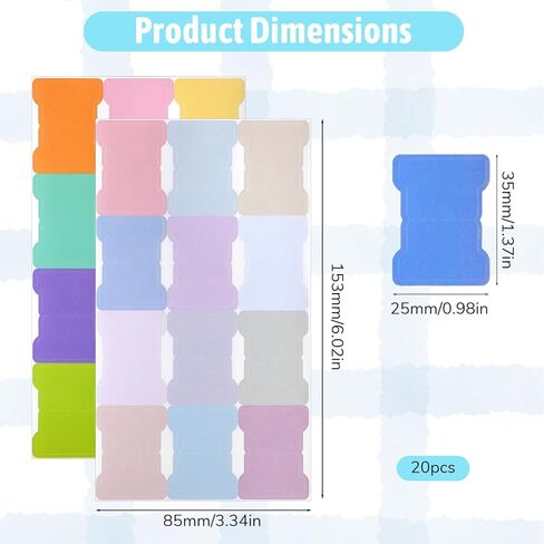 JJUNW 20 Sheets Sticky Index Tabs, Tabs for Notebooks, Writable Blank Monthly Index Tabing Annotation Planner Tab, Divider Tab for Diary Notebook Bookmark in Kuwait