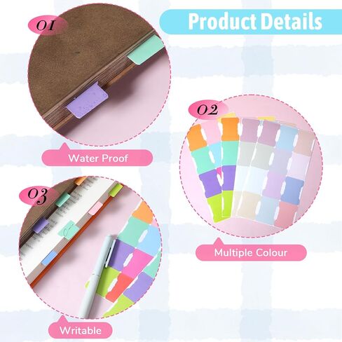 JJUNW 20 Sheets Sticky Index Tabs, Tabs for Notebooks, Writable Blank Monthly Index Tabing Annotation Planner Tab, Divider Tab for Diary Notebook Bookmark in Kuwait