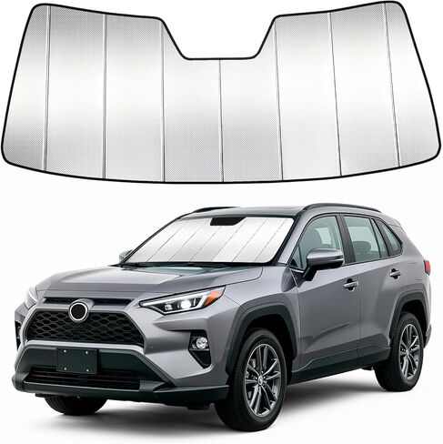 غطاء شمسي للزجاج الأمامي مناسب لسيارة Toyota 4Runner 2025 2026، نافذة سميكة قابلة للطي، كتلة مظلة للحرارة 99% من الأشعة فوق البنفسجية، واقي من الشمس يحافظ على برودة ملحقات السيارة in Kuwait