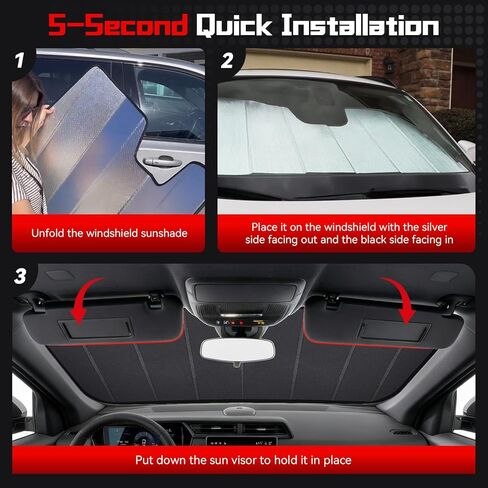 غطاء شمسي للزجاج الأمامي مناسب لسيارة Toyota 4Runner 2025 2026، نافذة سميكة قابلة للطي، كتلة مظلة للحرارة 99% من الأشعة فوق البنفسجية، واقي من الشمس يحافظ على برودة ملحقات السيارة in Kuwait