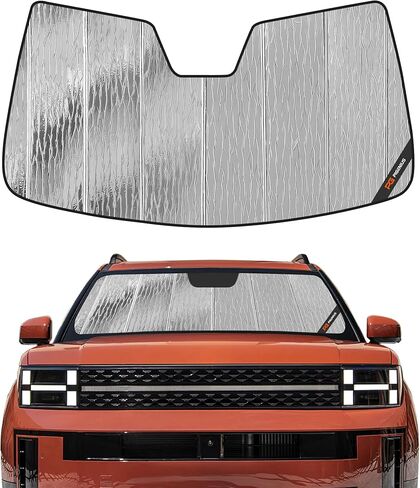 Pigenius Windshield Sun Shade for Hyundai Santa Fe 2024-2026,Custom Fit for All Trims (SE, SEL, XRT, Limited, Calligraphy & Hybrid),Reversible Silver/Black in Kuwait