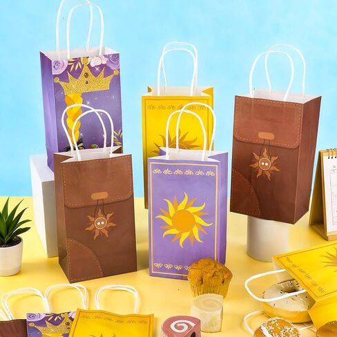 24Pcs Purple Sun Party Favor Bags Purple Princess Birthday Decorations Princess Paper Gift Bags with Handles Sun Theme Goodie Candy Treat Bag for Boy Girl Birthday Baby Shower Wedding Party Supplies in Saudi Arabia