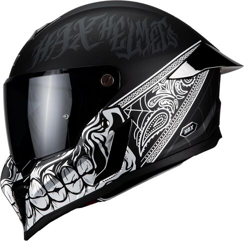 HAX Full Face Motorcycle Helmet for Adult Men and Women, DOT & ECE 22.06 Certified - Powersports Advanced Ventilation Motocross Helmet for Motorbike Street Bike in Saudi Arabia