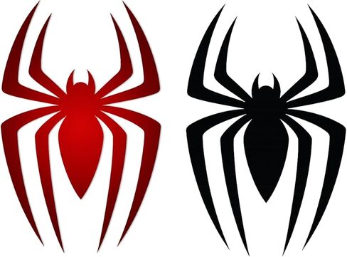 | 2 Pcs Spider Stickers (Black and Red) – 5" By 3.25" – Strong Adhesive, Durable, Weatherproof for Laptop, Ipad and Vehicles. Perfect Spider Decal for Kids and Adults Both in Kuwait