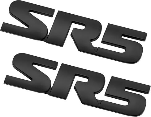2 PCS 3D SR5 Metal Emblem, Self-Adhesive SR5 Nameplate Logo Badge Car Bumper Sticker, Letters Emblem Decal Exterior Decorative Sticker for Car Trunk Tailgate Side Fender (Black) in Kuwait