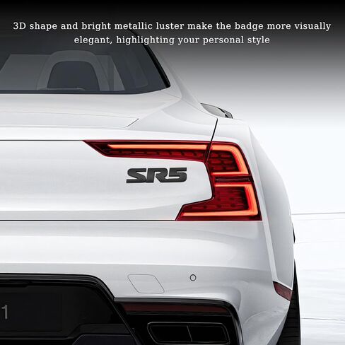 2 PCS 3D SR5 Metal Emblem, Self-Adhesive SR5 Nameplate Logo Badge Car Bumper Sticker, Letters Emblem Decal Exterior Decorative Sticker for Car Trunk Tailgate Side Fender (Black) in Kuwait
