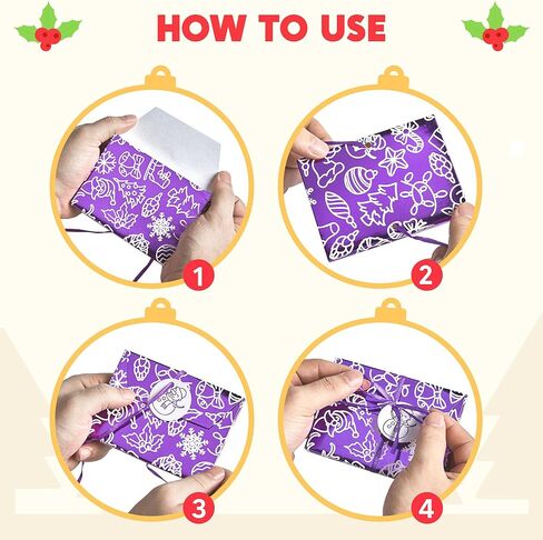 JOYIN 36PCS Christmas Fancy Foil Gift Card Holder Boxes with Ribbon, 4.5" x 3.25" x 0.4" Money Cash Envelopes Card Box for Gift Giving, Xmas Party Birthday Present Wrapping Decor, 12 Designs, 6 Colors in Saudi Arabia