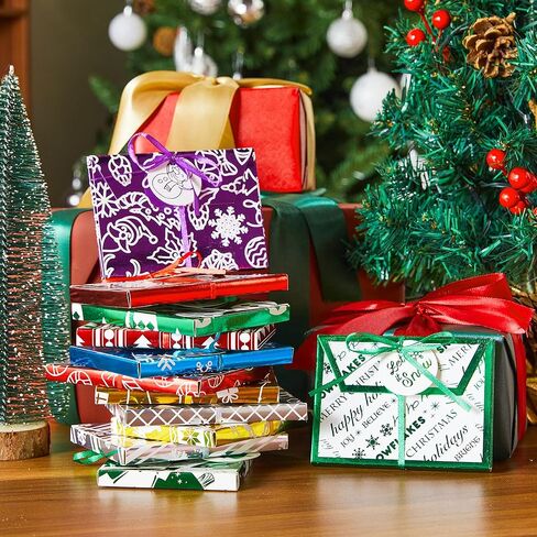 JOYIN 36PCS Christmas Fancy Foil Gift Card Holder Boxes with Ribbon, 4.5" x 3.25" x 0.4" Money Cash Envelopes Card Box for Gift Giving, Xmas Party Birthday Present Wrapping Decor, 12 Designs, 6 Colors in Saudi Arabia